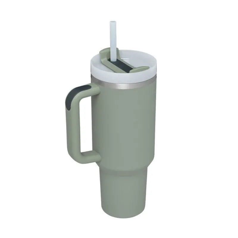 Stainless Steel Travel Mug - 40oz Insulated Tumbler with Lid & Straw - Glucklich Goods LLC