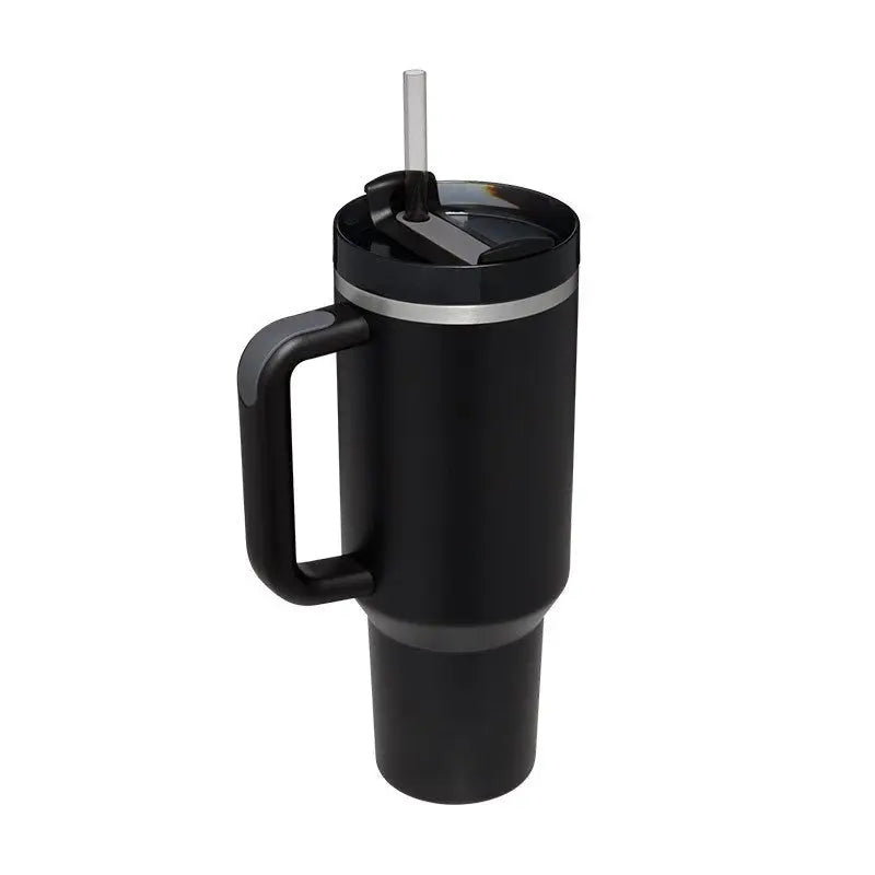 Stainless Steel Travel Mug - 40oz Insulated Tumbler with Lid & Straw - Glucklich Goods LLC