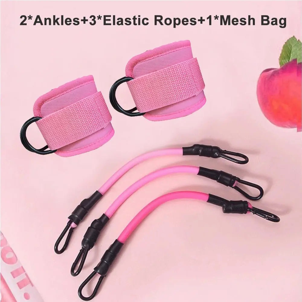 Adjustable Ankle Resistance Bands for Men & Women, Home Gym Leg Workout Kickbacks - Glucklich Goods LLC