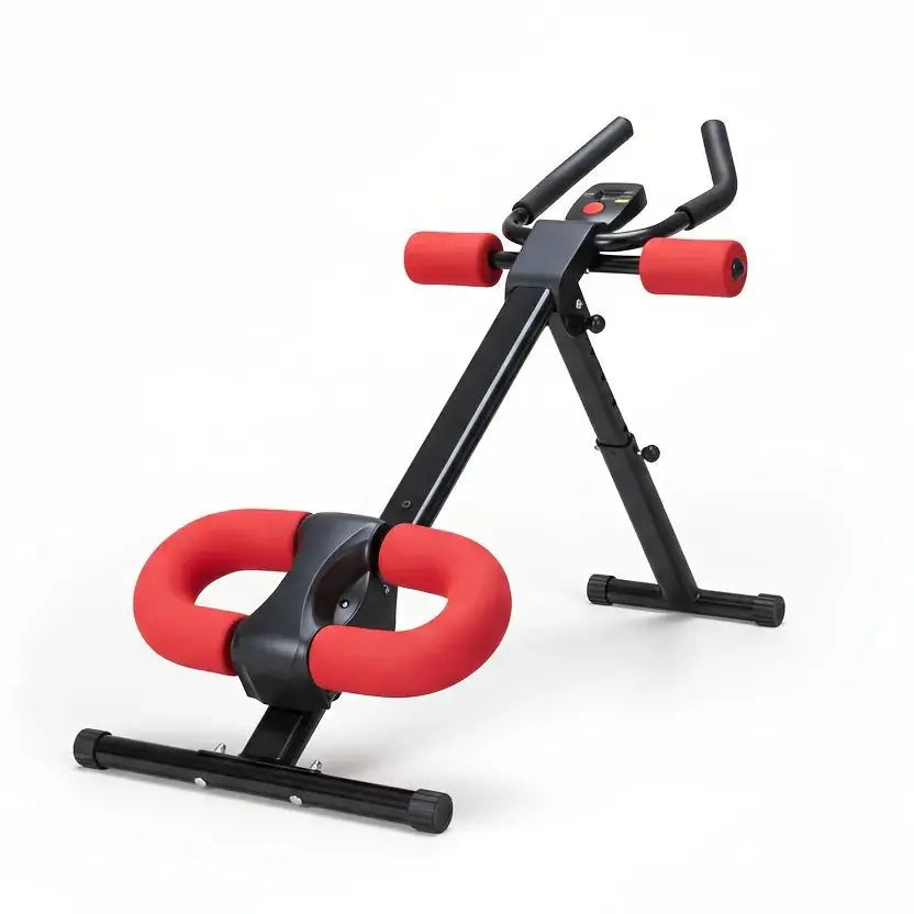 Adjustable Ab Machine For Stomach Workout, Core Workout Equipment For Home Gym, Ab Trainer With 2 Incline & 5 Height Levels, Knee & Elbow Protection, 440LBS, LCD Display, Foldable - Glucklich Goods LLC
