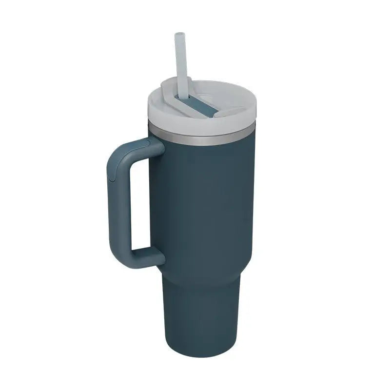 Stainless Steel Travel Mug - 40oz Insulated Tumbler with Lid & Straw - Glucklich Goods LLC