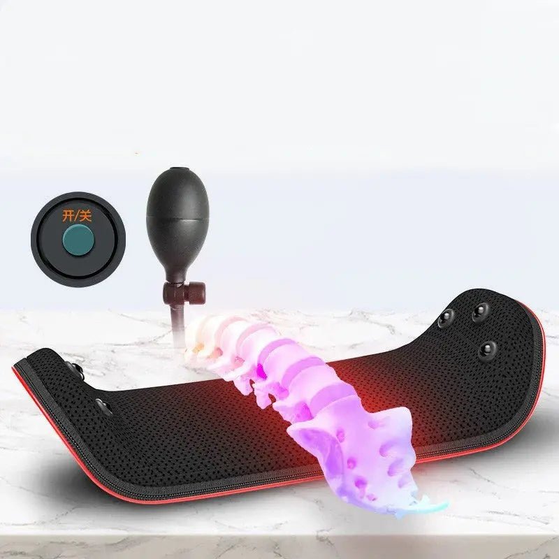 Relaxation Electric Lumbar Traction Device Waist Back Massager Vibration Massage Lumbar Spine Support Waist Relieve Fatigue - Glucklich Goods LLC
