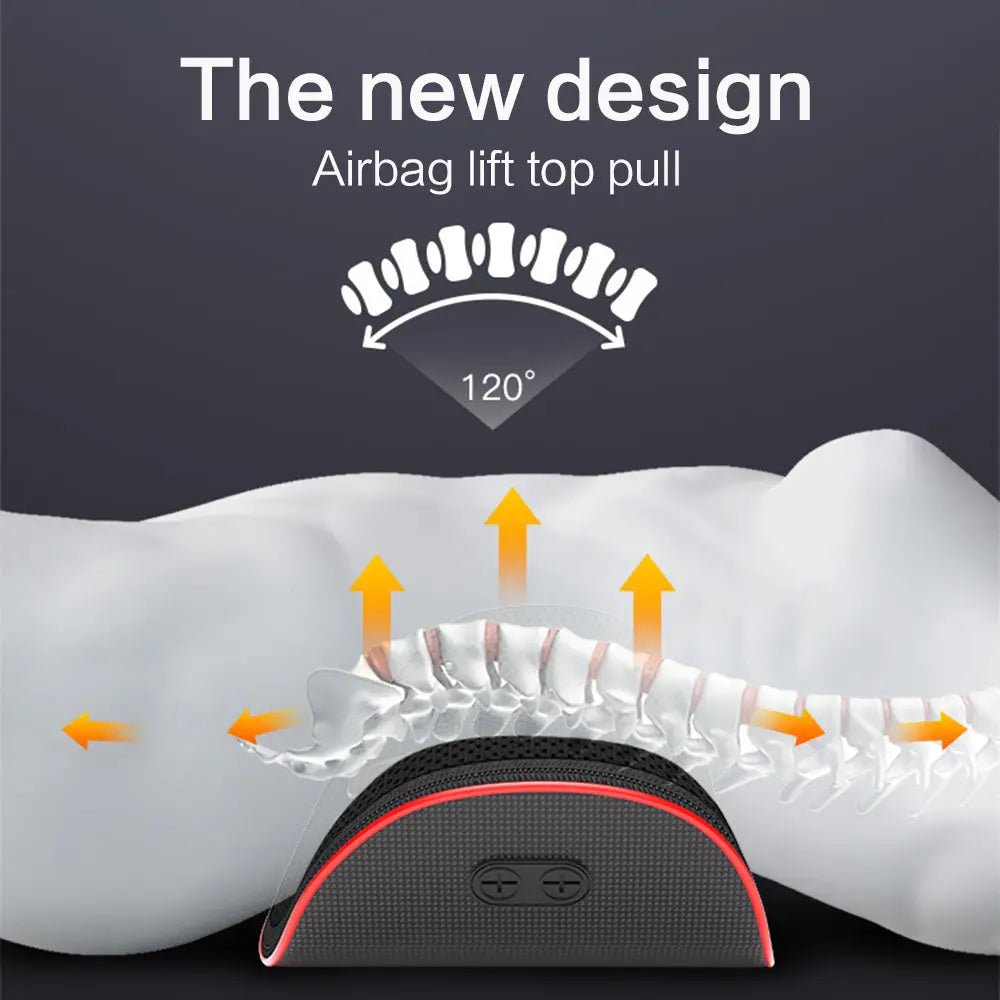 Relaxation Electric Lumbar Traction Device Waist Back Massager Vibration Massage Lumbar Spine Support Waist Relieve Fatigue - Glucklich Goods LLC