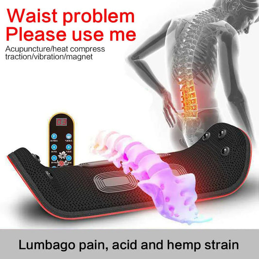 Relaxation Electric Lumbar Traction Device Waist Back Massager Vibration Massage Lumbar Spine Support Waist Relieve Fatigue - Glucklich Goods LLC