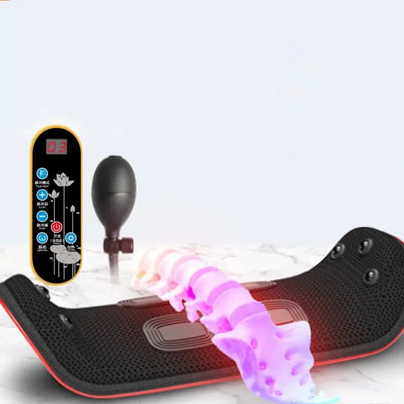 Relaxation Electric Lumbar Traction Device Waist Back Massager Vibration Massage Lumbar Spine Support Waist Relieve Fatigue - Glucklich Goods LLC